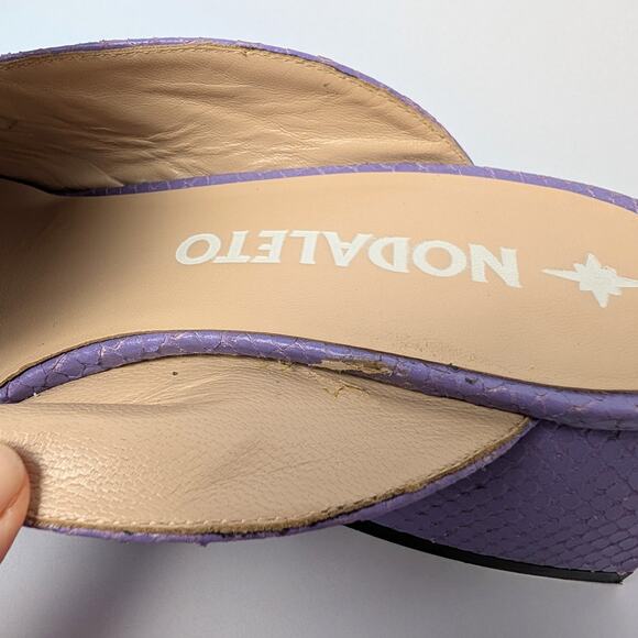 Nodaleto Lavender Embossed Snake Leather Mules – Size 37 - Picture 9 of 9